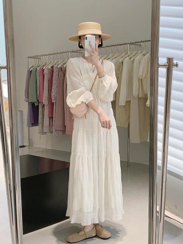 衣装 レディース 夏 シフォン 白 ゆったり ロング 女子らしい 窈窕たる 口さかしい 冷やりとした 表現スタイル引き上げる 通い 普段使い