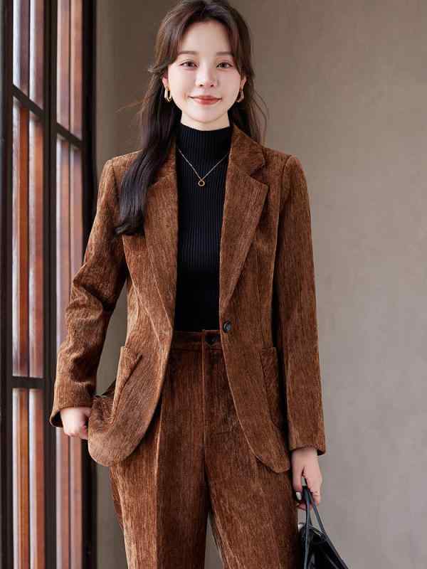 レディース セットアップ 上衣 新型 コール天 技能 背広 背広 燕尾服 成人女性 背広 御役目着 御姫様 范 折り目正しい 大気圏 軽