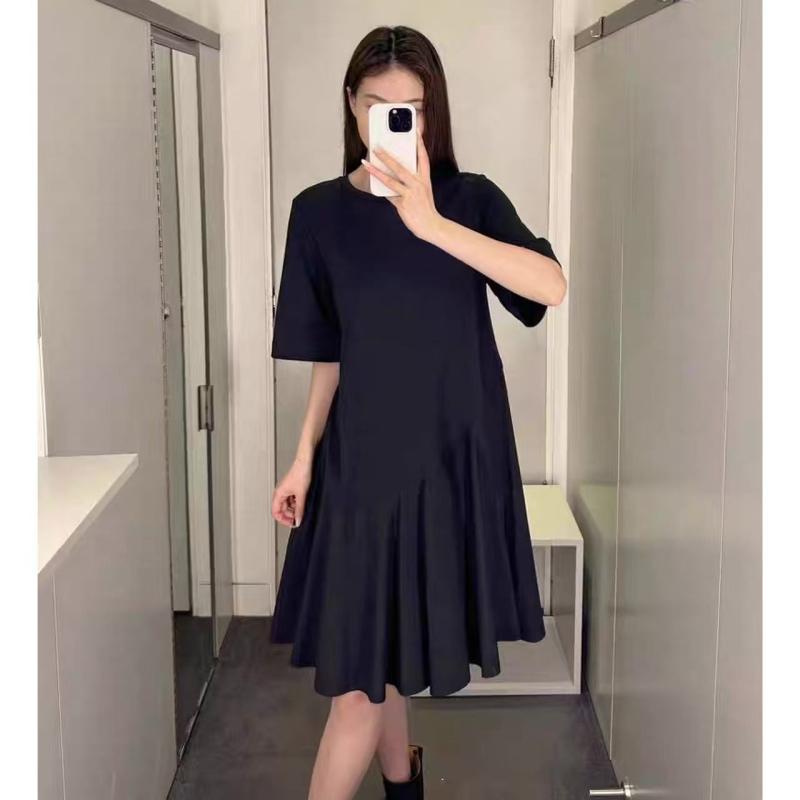 レディース 黒 美脚 シルエット シンプル 風 カジュアル 薄手 ウイグル 綿非 対称が 痩せています。｜新風堂