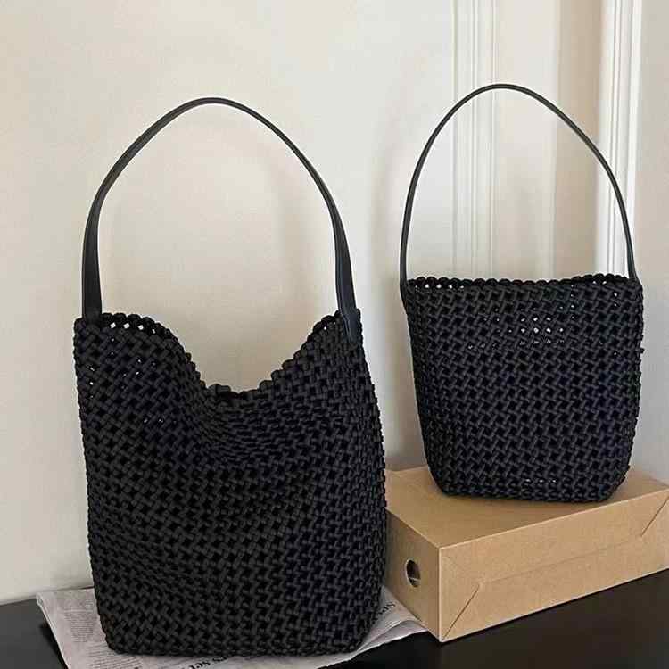 レディース 鞄 レトロ 透かし 合成皮革 編み込み 大容量 ハンド ショルダー 通勤用 リラックス スタイル アンダーアーム 普段使い 軽量 ファッション|新風堂