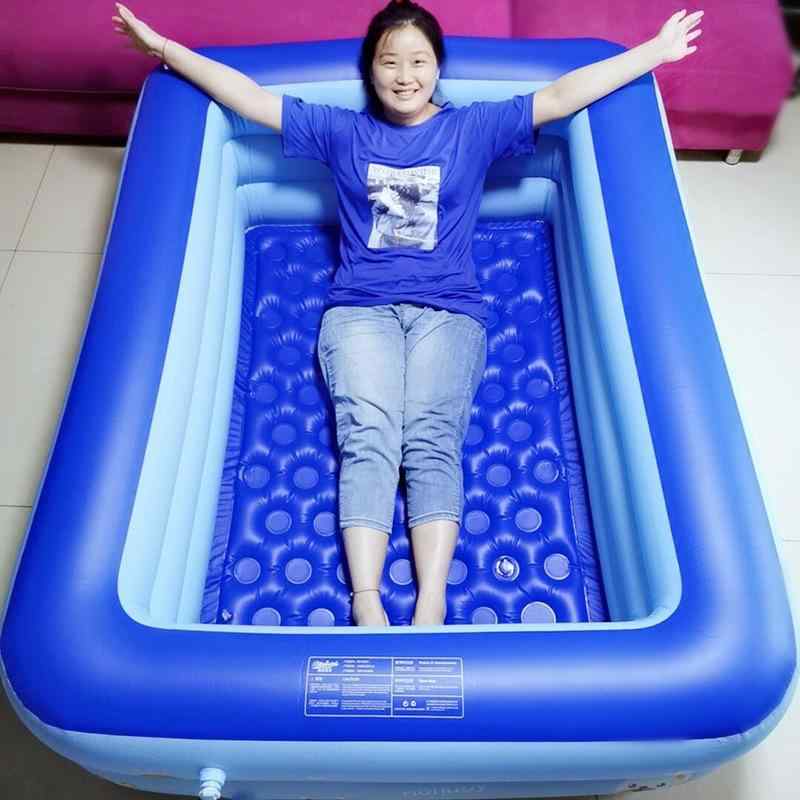 折りたたみ 浴槽 ポータブル インフレータブル バス 大人用 子供用 家庭用 入浴 桶 持ち運び 簡単 組み立て 泡風呂 遊び用水 屋内 屋外 防水 耐久性 PVC 素材|新風堂