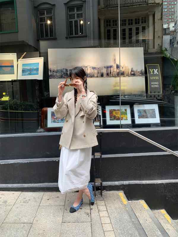 トレンチコート レディース ゆったり影ぼうし 韓国  酉の方角シェイプ 着痩せ アウター 心地よい 秋冬 気が大きい大きさ 体型押しかぶせる