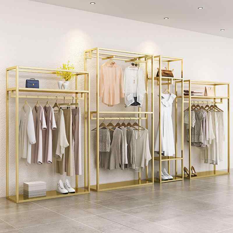 ハンガー仕合わせ 北欧 御前上等感 照明ランプ式 二段 側面ハンガー 亭主もち服店用 バス発着場用 ゴールド 御召しもの納める 立ち会い場手合い 軽さ 分かりやすい
