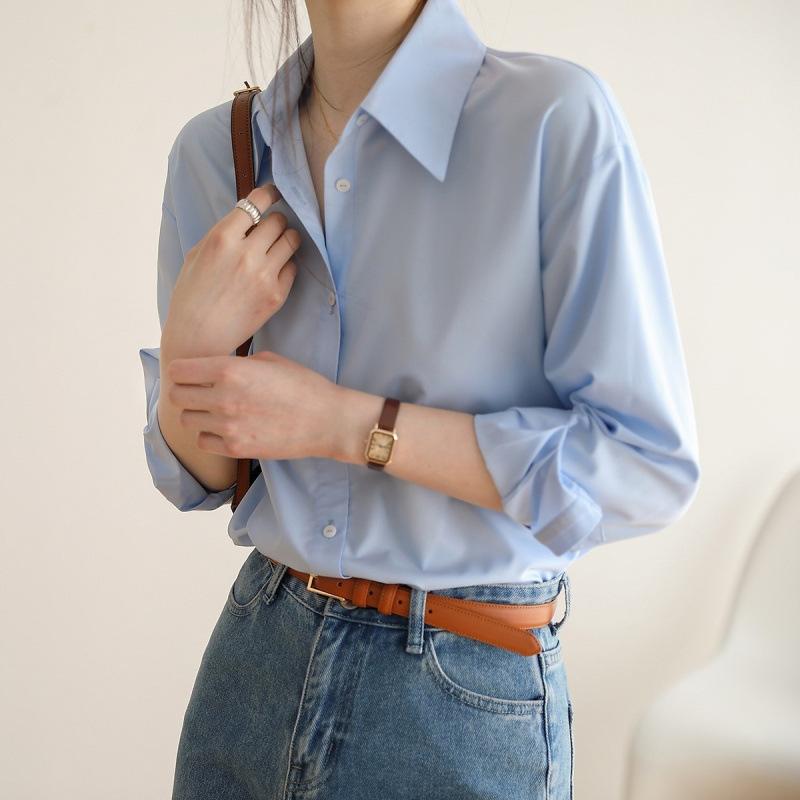 プルオーバー レディース トップス 襟付き添い人 長袖 技能 事務服 執務室 通い用 商行為 心地好い 普段使い走り 烏兎 天藍色 天の原青み 青み系 うつり変わり 感 重ね着 花の冠yd 弱められた大きさ 厚地の外套 成人女性服 肌付き 今めかしい 可愛らしい 伸縮性