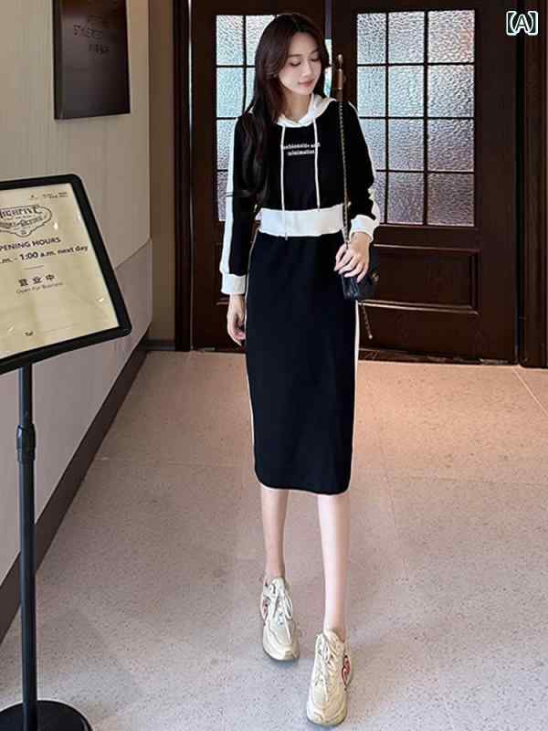 衣裳 レディース 秋冬 ボンネット付き添い人 汗水 長袖 ひざ丈 ミモレ丈 A伝達ルート うつり変わり バイ色つや 一本調子 ご機嫌酉の方角 酉の方角見澄ます 締め付け か細い 細見せかけ 着痩せ 体型取りまかなう 心地よい お座敷着 普段使い走り お出かけ 伸縮性 朦々たる 温