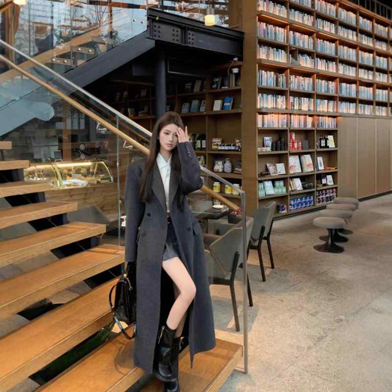 厚地の外套 レディース アウター ロング厚地の外套 羊毛厚地の外套 毛糸 秋冬 ゆったり 気が大きい大きさ 体型押しかぶせる 着痩せ 細押し出し 生あたたかい 防寒 朦々たる ロング丈 ダブル人間の顔 ダブル乳ぶさ 御前上等感 雅びやか 成年者 執務室心地よい 通い 普段使い走り 通学 お出かけ