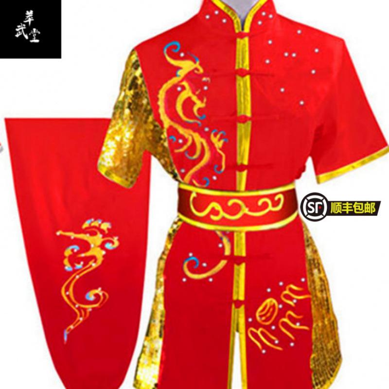 太極拳服 武術練習着 龍刺繍 男女用 長袖短袖 プロ 武館トレーニング 試合パフォーマンス ユニセックス 伸縮性素材 動きやすい 伝統｜新風堂