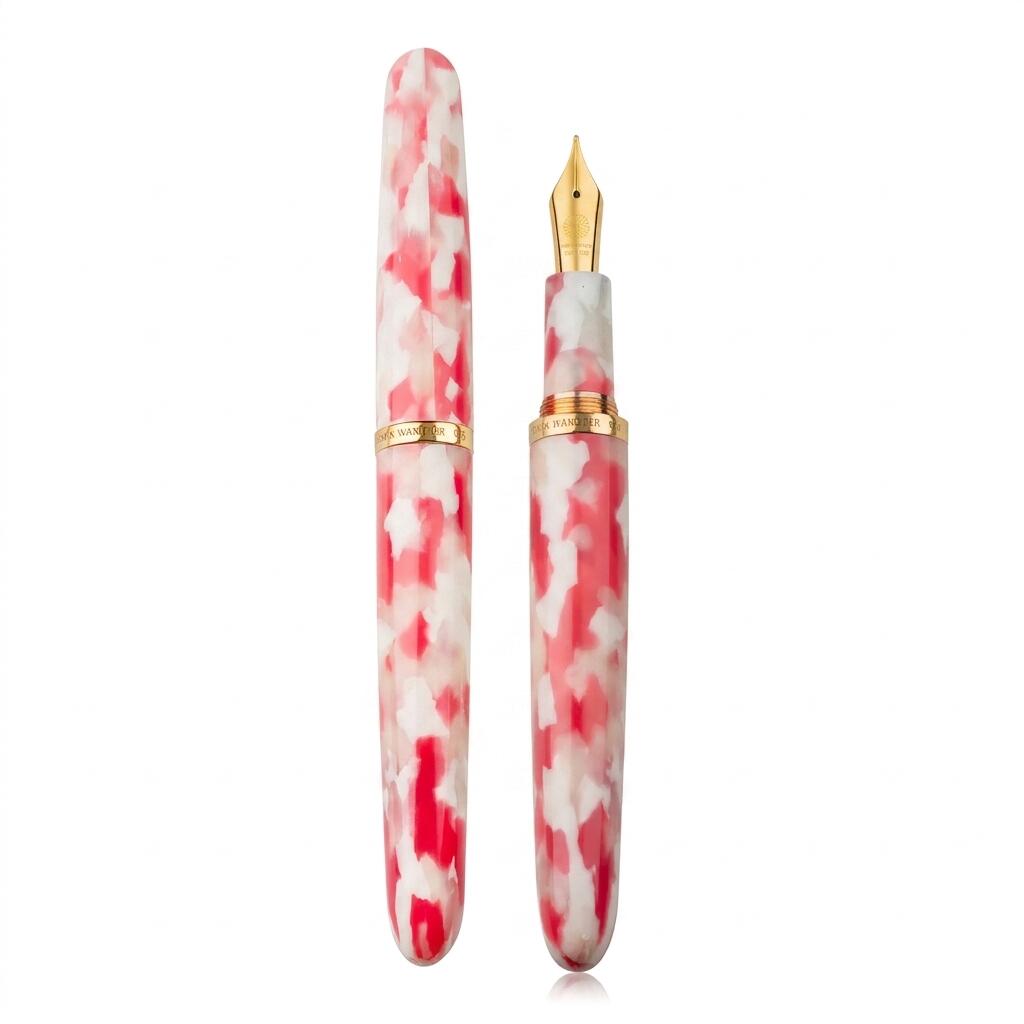 【WA392】【WANCHER/ワンチャー】ドリームペン / 夢万年筆 「セルロイド・桜・金」【ブランド 保証 正規品 アート 芸術 伝統 工芸 美術 高級筆記具 文房具 ペン ハンドメイド 手作業 日本 和 職人 プレゼント ギフト 贈物 ピンク 送料無料 即納 宅配便対応】｜筆記具専門店ペンライフ