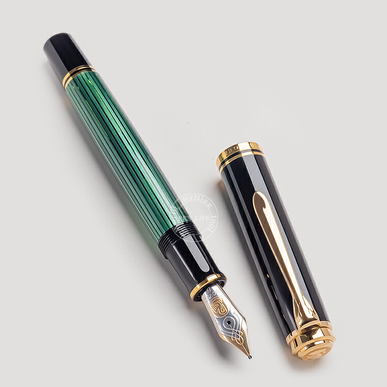 PELIKAN 18C-750 F ペリカン 万年筆 緑縞-