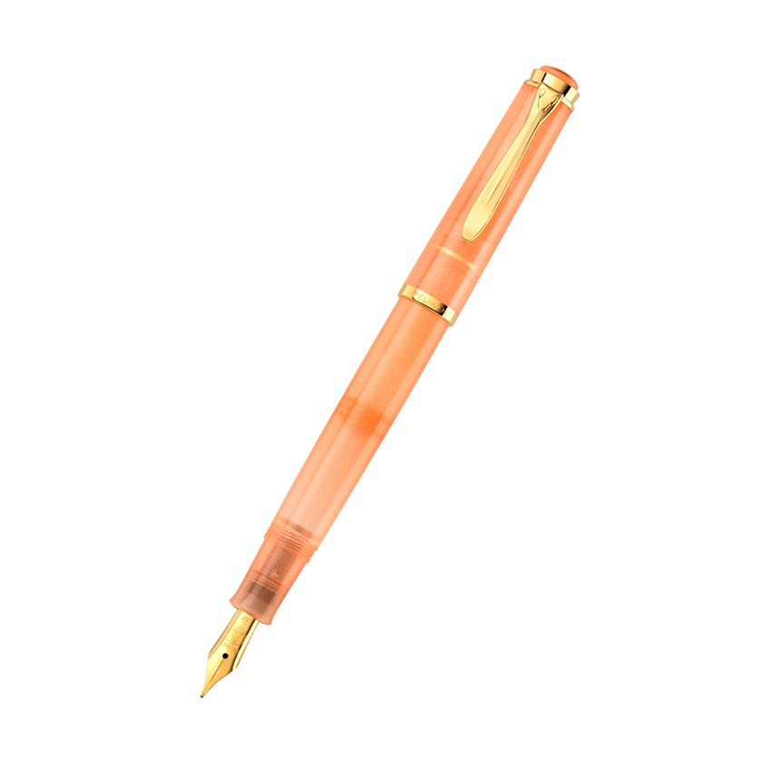 【PEL253】【PELIKAN / 伽藍鳥】2025年 人並み外れた生み出すこと品 Classic / 古典派音楽 M200 Apricot Achat / アプリコットアゲート 筆 EF(極細) / F(細字) / M(中字) / B(太字)【即納 / 宅配便相応う ＦＲＧ 筆記具 貨物輸送無料 オレンジ色 コーラル】