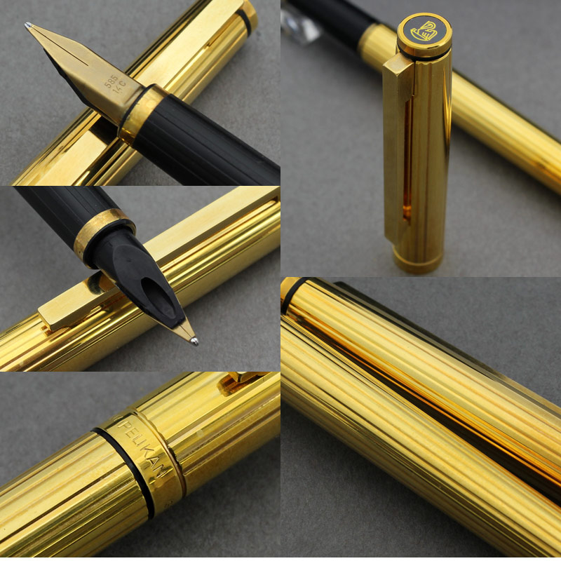 【楽天市場】【即納】【PELIKAN/ペリカン】シグナム14金 万年筆 ゴールドプレート美しい洗練されたフォルム 撓るペン先ビンテージ万年筆