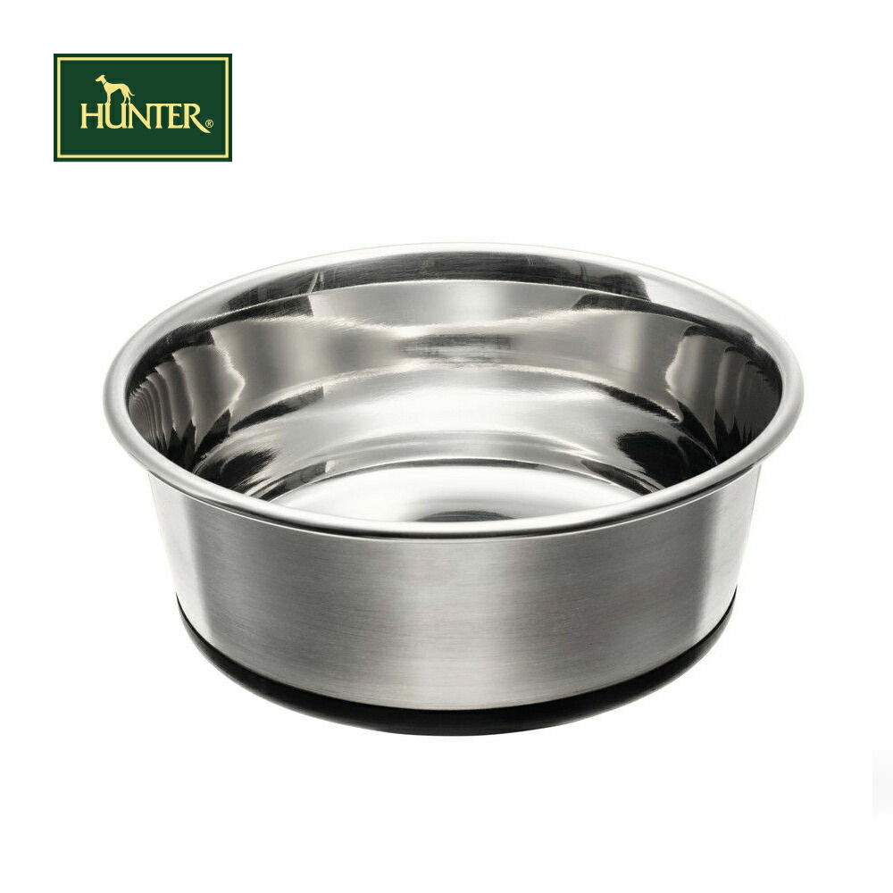 ハンター 犬用 猫用 食器 ステンレスボウル XXL 2700ml (41715) 中型犬 大型犬 滑り止め付き 防滑仕様 フードボウル ウォーターボウル 餌入れ 水入れ 餌皿 ドイツブランド