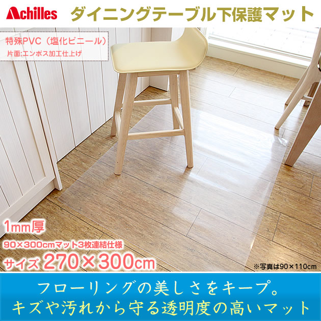 Huonest Dining Protection Mat Achilles Clear 270 X 300 Cm Achilles Transpa Dining Table Under The Protective Mat Flooring Scratches And Stains Sizzling