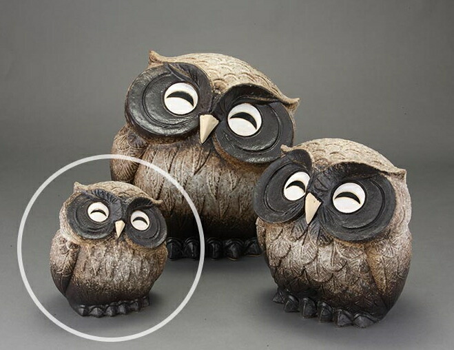 ほほえみ首かしげふくろう 茶 5号 伝統的な味わいのある信楽焼き 置物 小物 和テイスト 陶器 日本製 信楽焼 縁起物 焼き物 和風 しがらき フクロウ Giosenglish Com