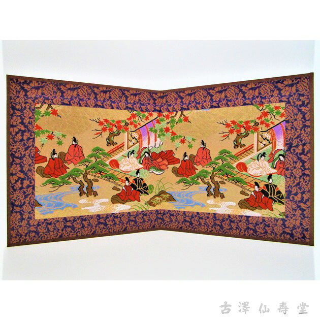 ❐京錦屏風『祇園祭（横長）』京都 西陣織 金襴 絹織物 伝統工芸品 imgrc0081699362.jpg