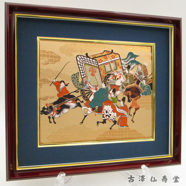 西陣織京額 楽天市場】京錦額 御所車（春慶小）京都 西陣織 金襴 : 古澤仙壽