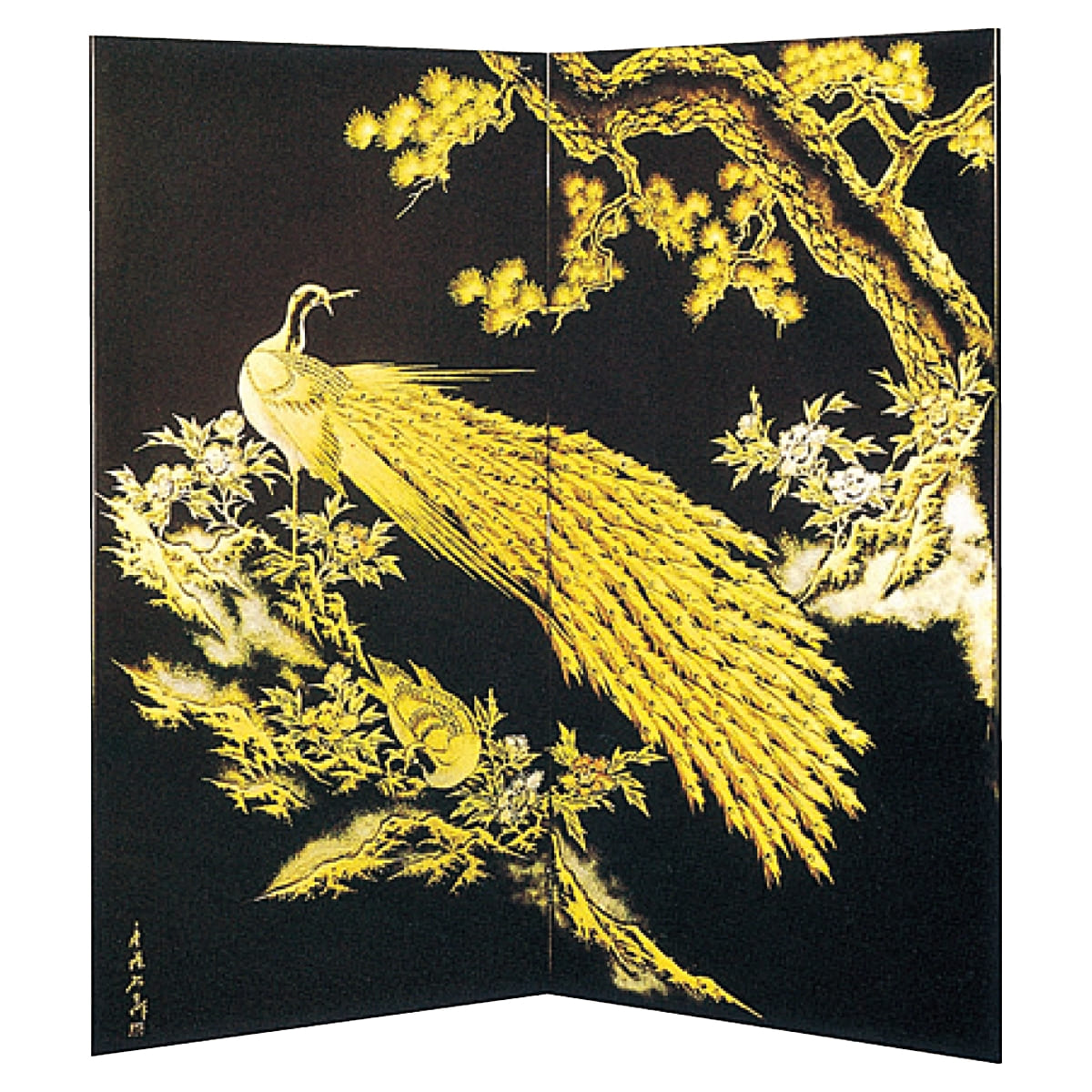 楽天市場】楠 彫 両面 屏風『 花鳥 山水 尽し 』 彫刻家 李建 細密