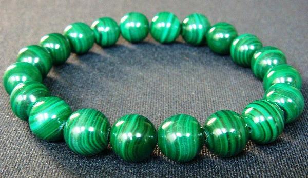 Fuusuikazan Malachite Bracelet 10 Mm Grade A Natural Stone Malachite Bracelet 10 Mm Grade A Natural Stone Health Luck Good