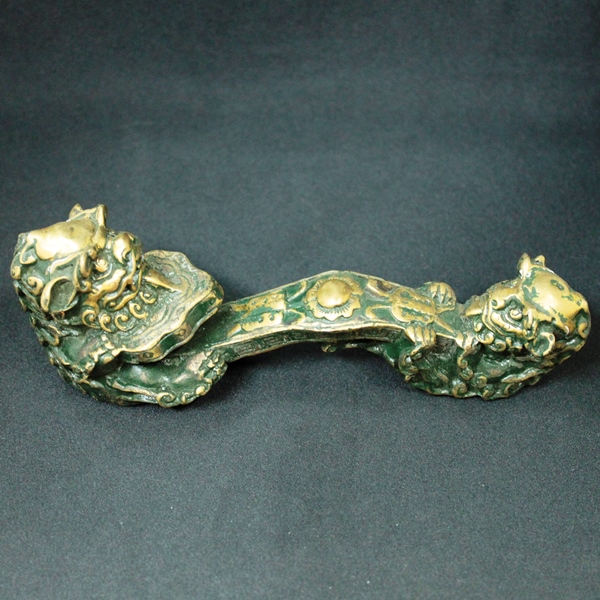 楽天市場】【魔除け!真鍮製の獅子の置物[2体セット]】開運風水