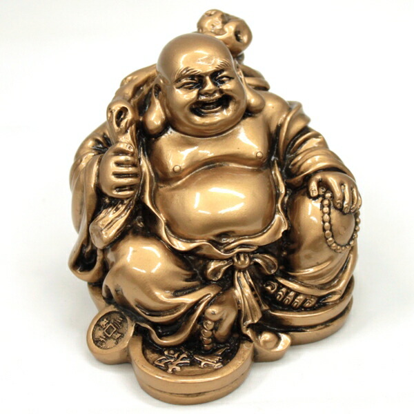 天然木　布袋様　縁起物　大型 木製布袋様 笑門来福 布袋像 高級天然ツゲ木彫り ＜仏像・開運