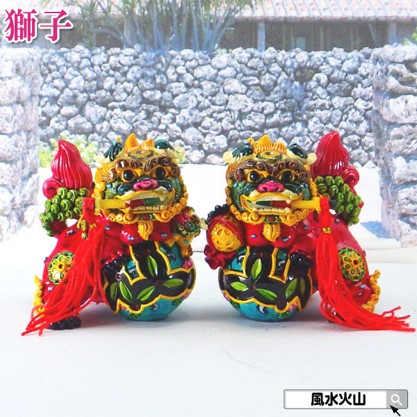 楽天市場】風水 獅子 玄関 置物 神社 龍 金 邪気払い お守り 風水