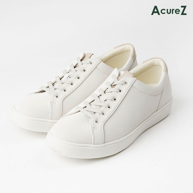 スニーカー AcureZ 3E asics [ アイボリー アキュアーズ レディース アシックス ラウンドトゥ 靴 コンフォートシューズ 紐 紐靴 外反母趾に良い 外反母趾 母趾 消臭 衝撃吸収 クッション 柔らか 柔らかい やわらかい 痛くない 疲れない フィット 軽量 軽い 長時間 ]