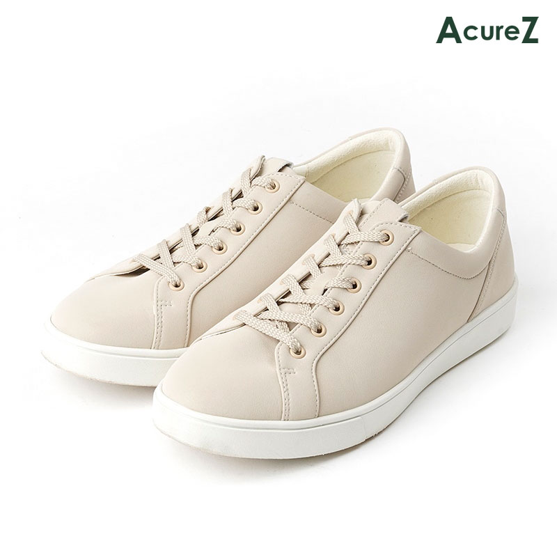 スニーカー AcureZ 3E asics [ ベージュ アキュアーズ レディース アシックス ラウンドトゥ 靴 コンフォートシューズ 紐 紐靴 外反母趾に良い 外反母趾 母趾 消臭 衝撃吸収 クッション 柔らか 柔らかい やわらかい 痛くない 疲れない フィット 軽量 軽い 長時間 ]