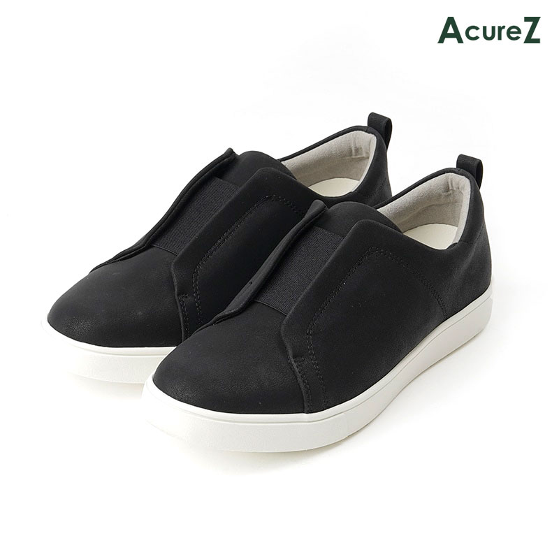スニーカー AcureZ 3E asics [ ブラック アキュアーズ レディース アシックス ゴアスリッポン ラウンドトゥ 靴 コンフォートシューズ 紐なし 脱ぎ 履き 楽 外反母趾に良い 外反母趾 母趾 消臭 衝撃吸収 クッション 柔らか 柔らかい やわらかい 痛くない 疲れない フィット ]