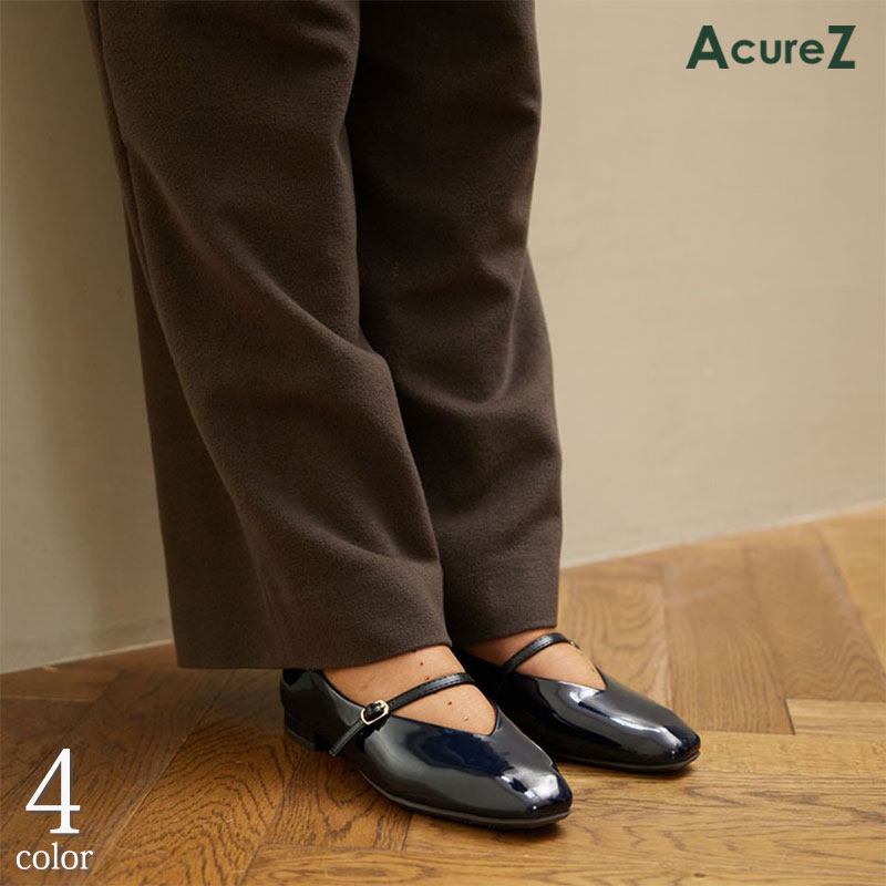 パンプス ストラップ ローヒール アシックス アキュアーズ AcureZ 立ち仕事 パンプス 疲れない 靴 レディース メリージェーン [ 歩きやすい ベルト 婦人 履きやすい 女性 痛くならない 痛くない ぺたんこ 柔らかい 巻き爪 オフィス 仕事 通勤 外反母趾 むくみ おしゃれ ]