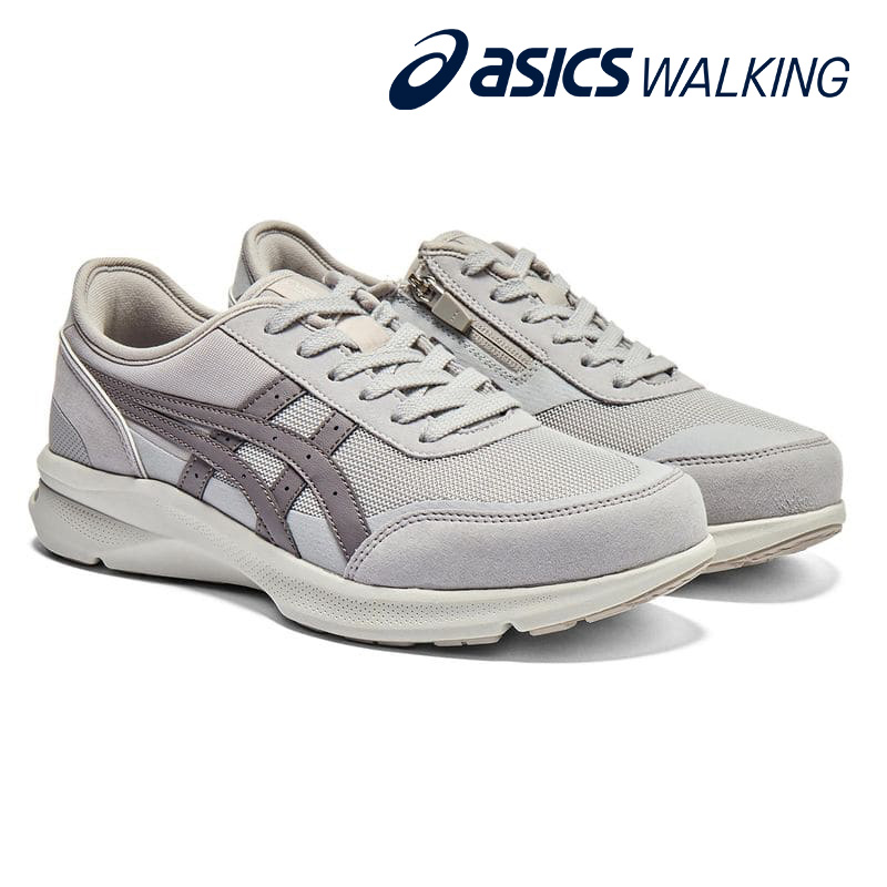 ウォーキングシューズ HADASHIWALKER WELLNESS WALKER 3E asics [ ライトグレー ダークグレー ハダシウォーカー ウェルネスウォーカー メンズ アシックス ファスナー メッシュ 通気性 ファスナー 脱ぎ履き 楽 耐久性 スポーツ ラウンドトゥ 靴 スニーカー ]