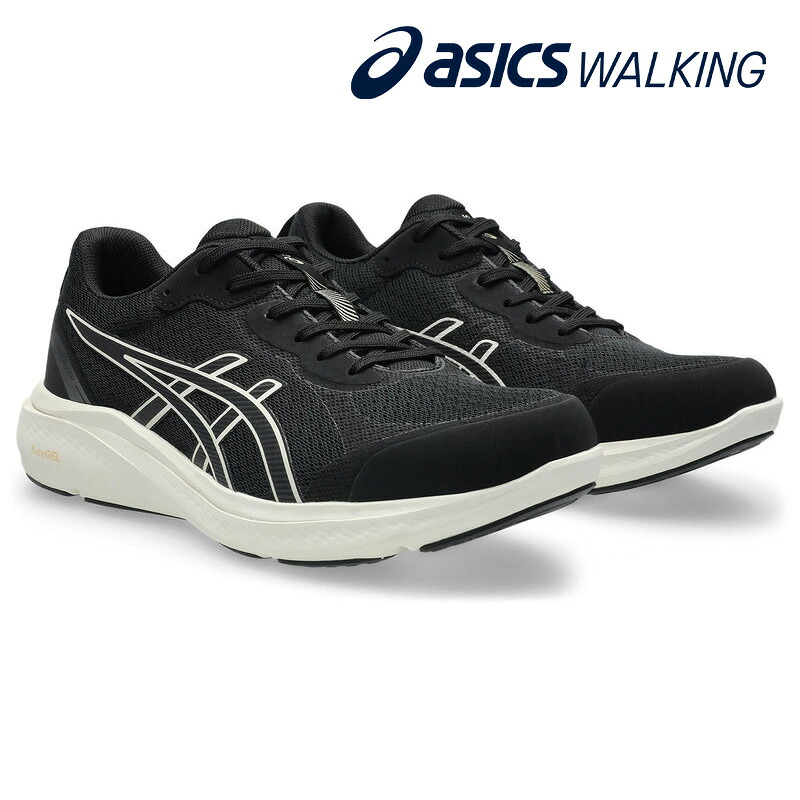 ウォーキングシューズ GEL-FUNWALKER WELLNESS WALKER 4E asics [ 黒いこと 象牙色 ゲルファンウォーカー ウェルネスウォーカー メンズ アシックス 幅ひろい メッシュ 通気性 軽さ 生やさしい ラウンドトゥ 靴 スニーカー コンフォートシューズ 紐 紐靴 スピード競技膨れ上がる 疲れない ] ウォーキングシューズ-靴-メンズ靴