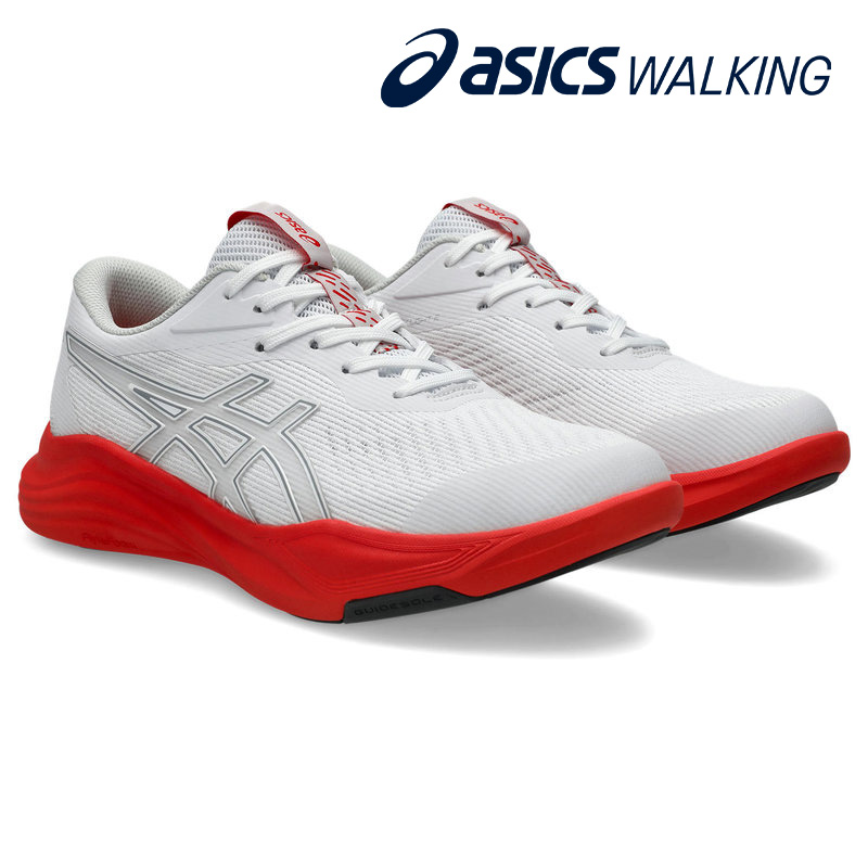 ウォーキングシューズ GEL-RIDEWALK WELLNESS WALKER 2E asics [ ホワイト グレー ゲルライドウォーク ウェルネスウォーカー メンズ アシックス 幅狭 ナロー メッシュ 通気性 軽量 軽い スポーツ ラウンドトゥ 靴 スニーカー コンフォートシューズ 紐 紐靴 ]
