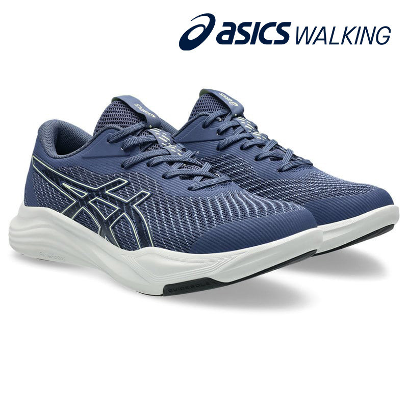 ウォーキングシューズ GEL-RIDEWALK WELLNESS WALKER 2E asics [ ネイビーブルー ソフトイエロー ゲルライドウォーク ウェルネスウォーカー メンズ アシックス 幅狭 ナロー メッシュ 通気性 軽量 軽い スポーツ ラウンドトゥ 靴 スニーカー コンフォートシューズ 紐 紐靴 ]