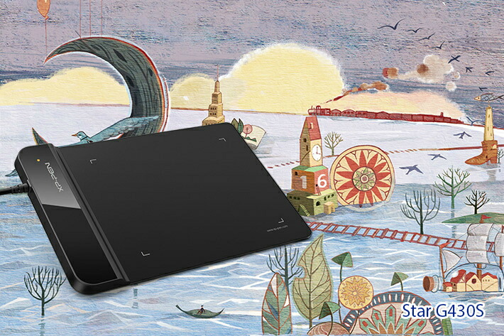 楽天市場 Xp Pen ペンタブレット ペンタブ 4 3インチ 2mm厚さ 8192レベル筆圧 イラスト入門用 Osu ゲーム用 黒 Starg430s Xp Pen Official Store