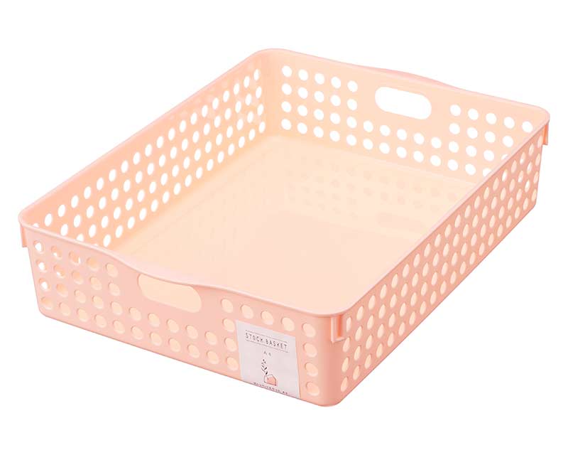 MINNA NO TABO 収納バスケット 中型 ホワイト/レッド ちどり産業 収納ボックス 幅24×奥行17×高さ11cm Sサイズ