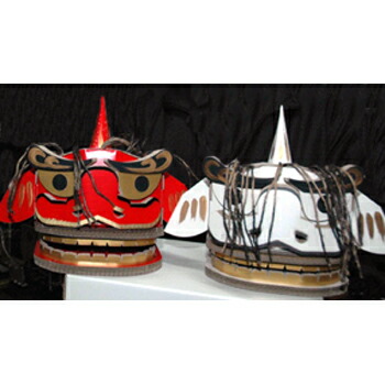 楽天市場】連獅子 白 親獅子 手獅子 日本舞踊小道具 舞台用 連