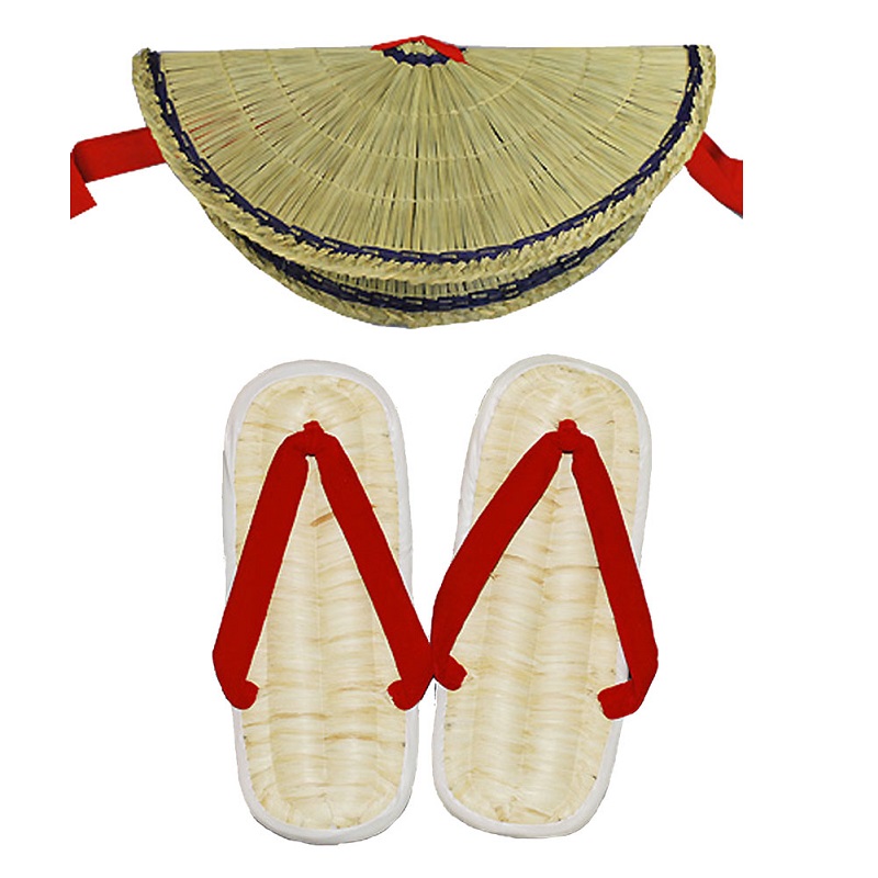 キシモト靴店：おわら風の盆「タイア草履(成人女性)×編み笠仕掛ける」(M･L･LL)