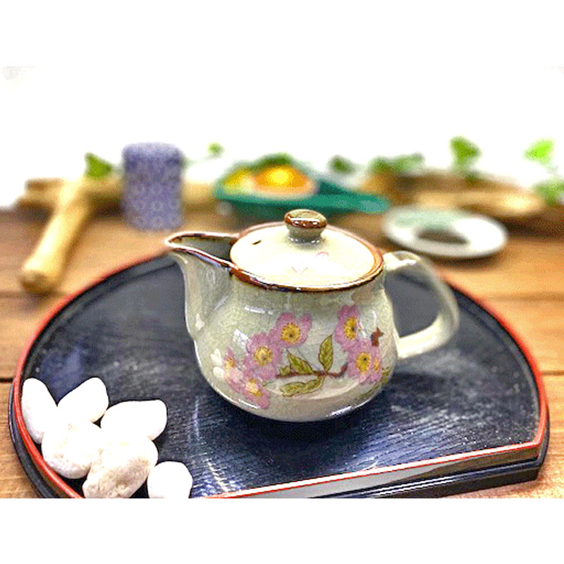 九谷焼　酒井百華園：【お茶の間セット】大　ソメイヨシノ　裏絵【送料無料ライン対象外】