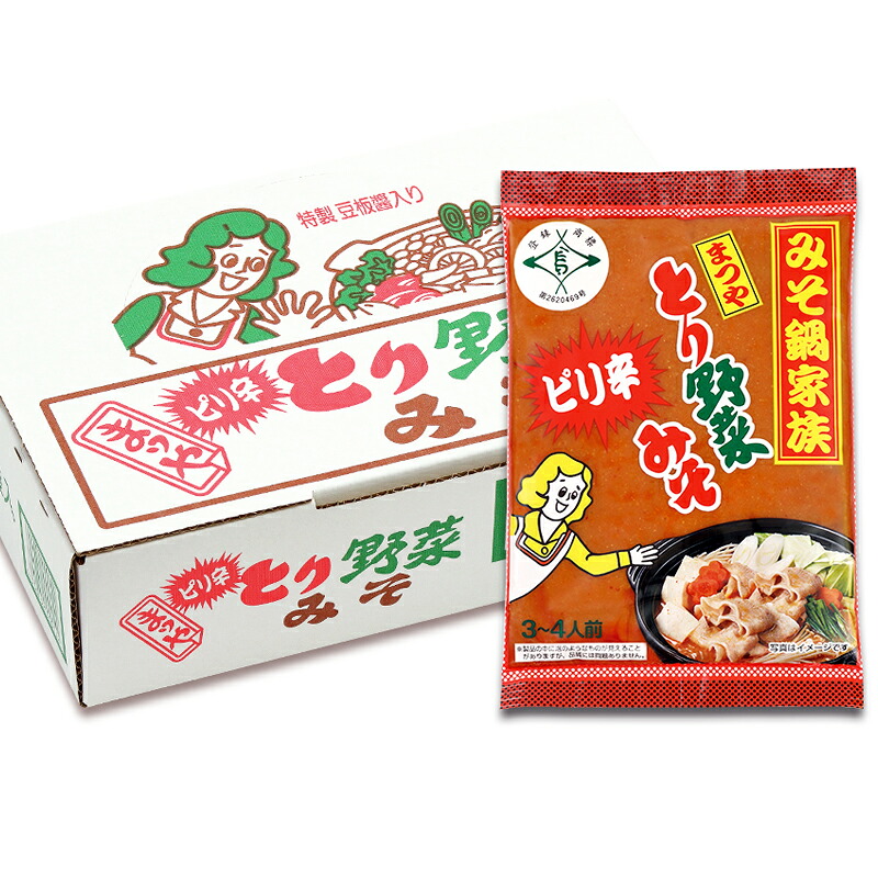 まつや：「とり野菜みそピリ辛　1箱(12袋入)」石川県で人気の鍋みそ