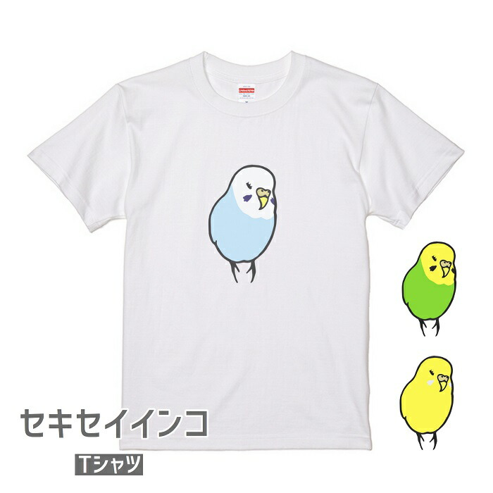 楽天市場 インコ Tシャツ セキセイインコ 小鳥 鳥 鳥好き 雑貨 グッズ デザイン イラスト アニマル かわいい プレゼント ギフト オカメインコ コザクラインコ マメルリハ おもしろい 面白い 大きいサイズ ビッグt 文鳥と小鳥の雑貨屋hydaway