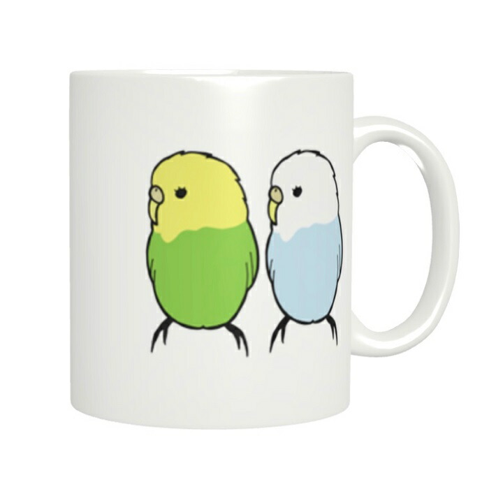 セキセイインコ マグカップ 鳥好き 310ml コップ マグ 可愛い 鳥 Mug 横向きセキセイ 小鳥 大きい コーヒーカップ 食器 雑貨 大 キッチン