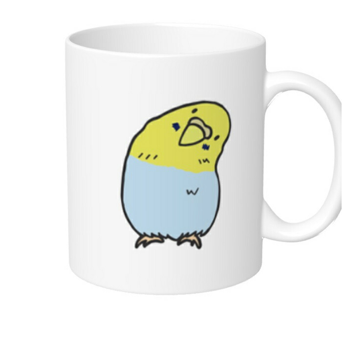 インコ マグカップ 小鳥 鳥 コーヒーカップ Mug コップ 可愛い かしげるセキセイインコ 鳥好き キッチン 大 大きい 雑貨 食器 マグ