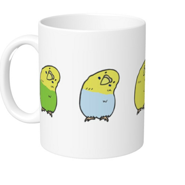 インコ マグカップ コーヒーカップ 小鳥 食器 大 いっぱいかしげるセキセイインコ マグ キッチン コップ 大きい 鳥好き 可愛い 鳥 Mug