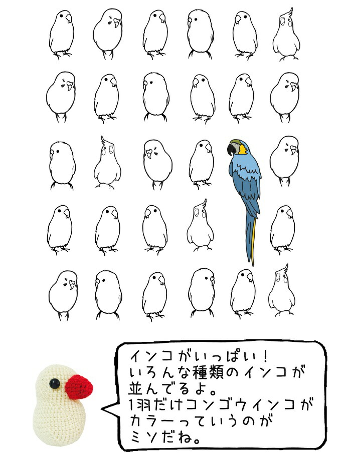 インコ Tシャツ グッズ インコだらけ プレゼント 小鳥 鳥好き デザイン かわいい イラスト 雑貨 鳥 アニマル