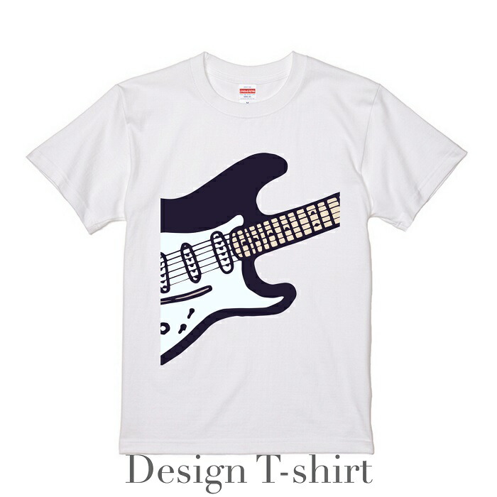 デザイン Tシャツ ホワイト グラフィックt 綿100 メンズ ストラトキャスター フォトt