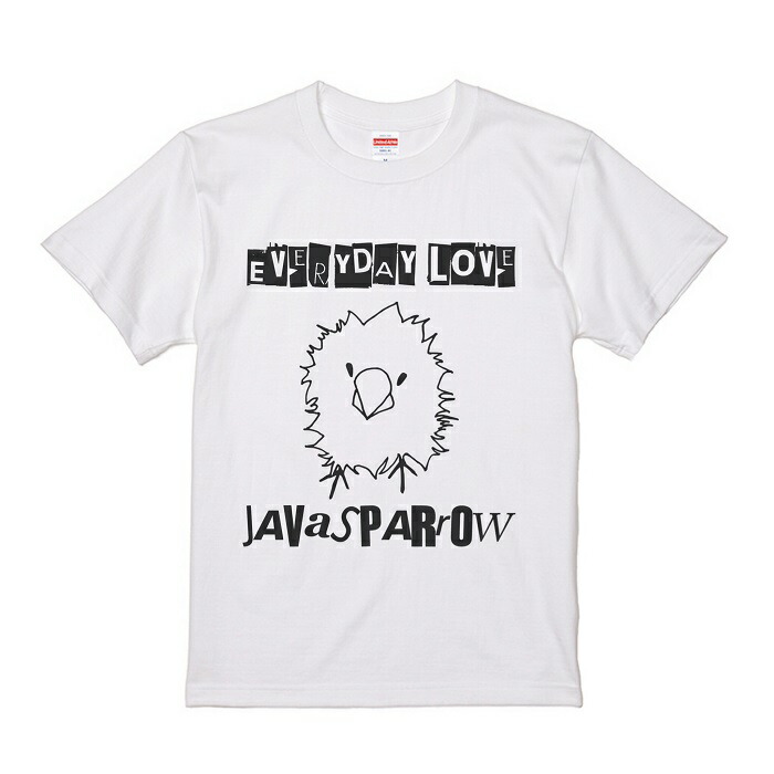 文鳥 Tシャツ ホワイト 鳥好き 雑貨 イラスト パンク文鳥 かわいい アニマル レディース メンズ 鳥 小鳥 デザイン