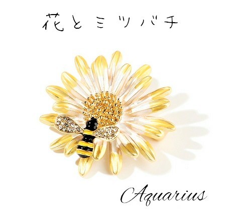 楽天市場 花 と ミツバチ ブローチ ギフト ポーチ付き Aquarius
