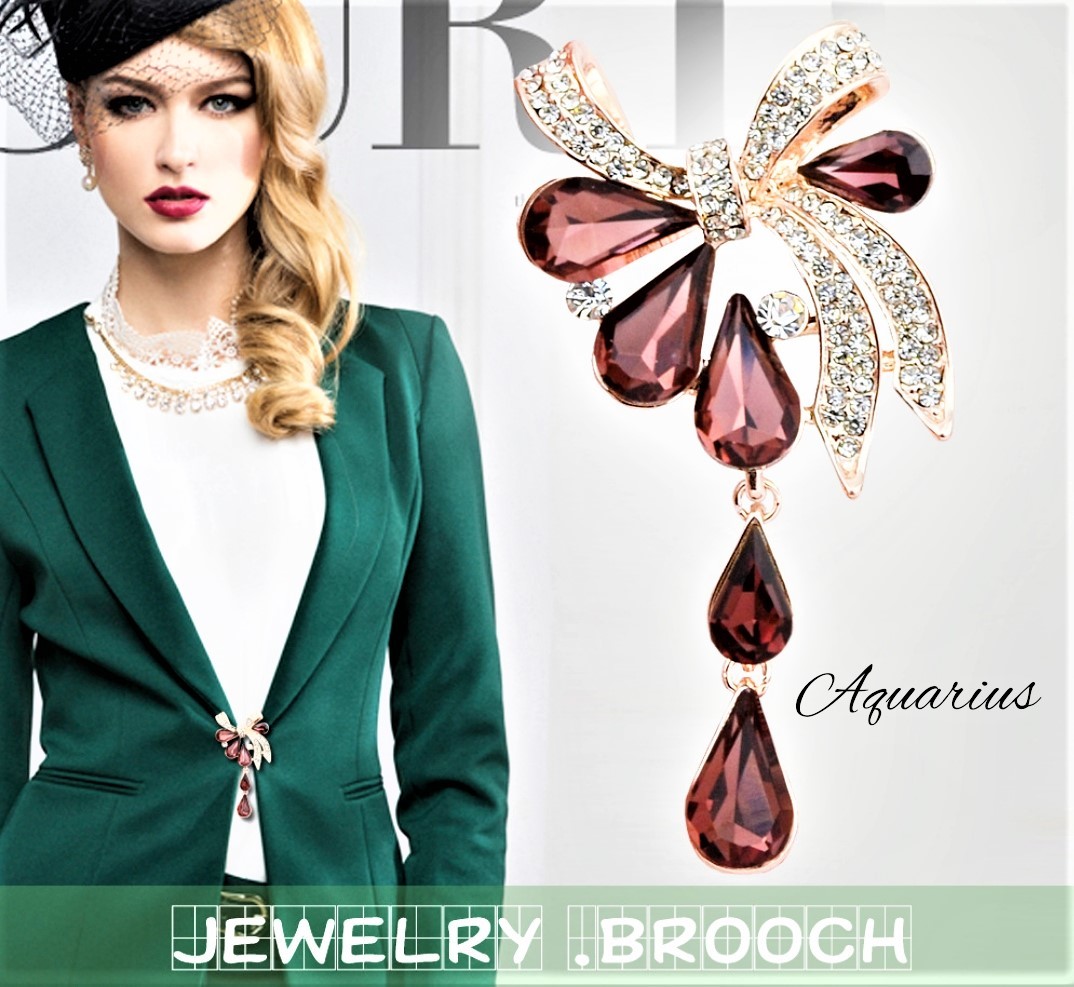 楽天市場】スワロフスキー 揺れる ドロップ リボン ブローチ2カラー