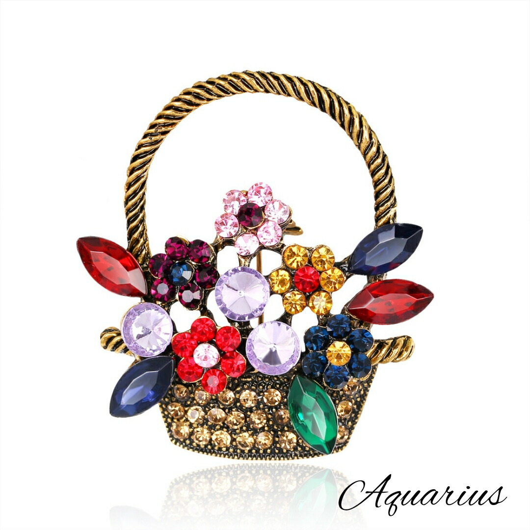 楽天市場】スワロフスキー フラワー バスケット ブローチ タイプ C