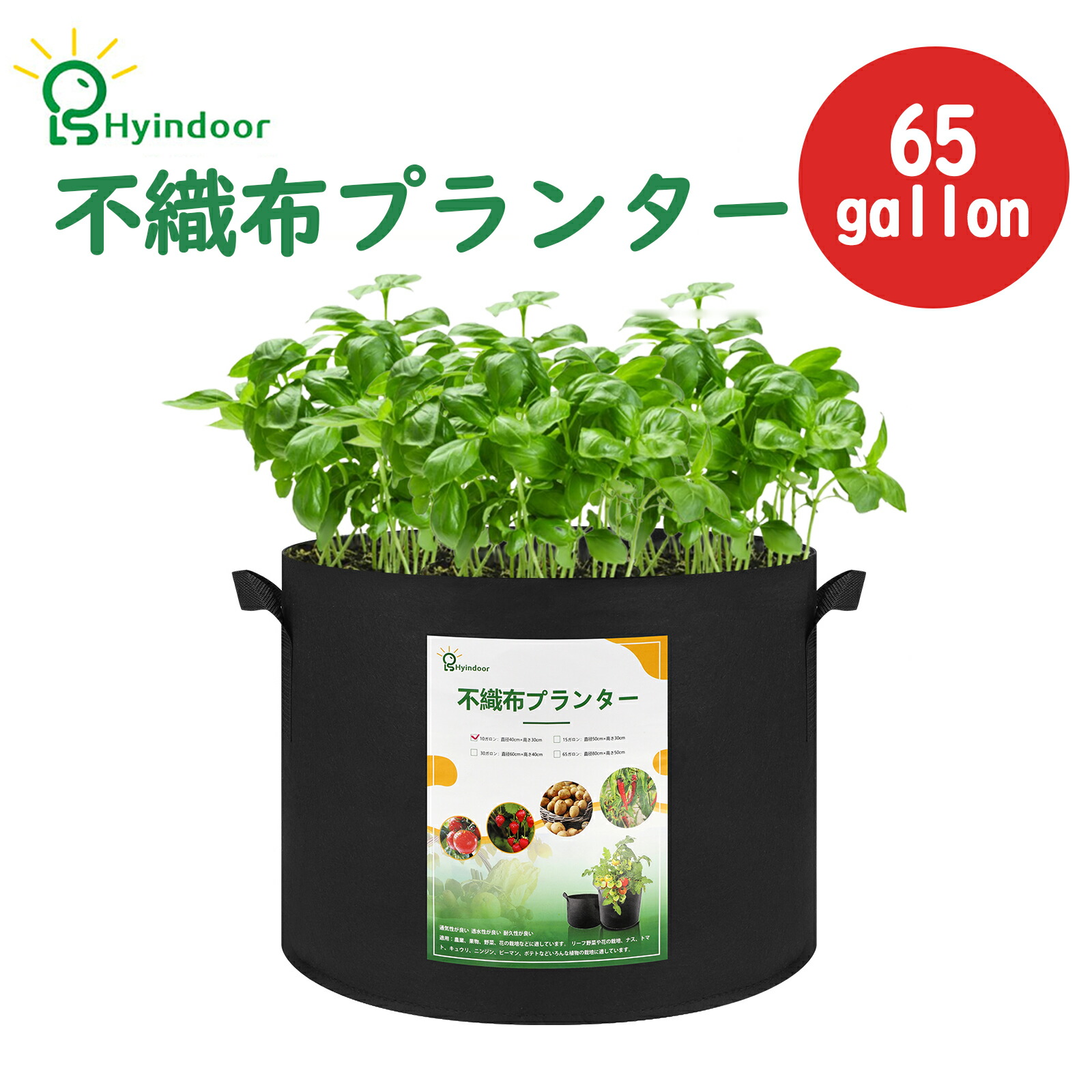 楽天市場】【送料無料】不織布 ポット プランター 不織布 植木鉢 3ガロン 5ガロン 7ガロン 小型 五個セット 持ち手付き プランター プランターカバー  不織布 軽量 ガーデニング ブラック 縁グリーン 持ち運びラク 浸透性 根の発育 植え替え楽 土入れ 収穫 : HYINDOOR GARDEN